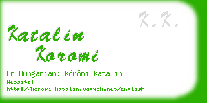 katalin koromi business card