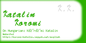 katalin koromi business card